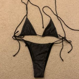 Meshki black shimmer bikini